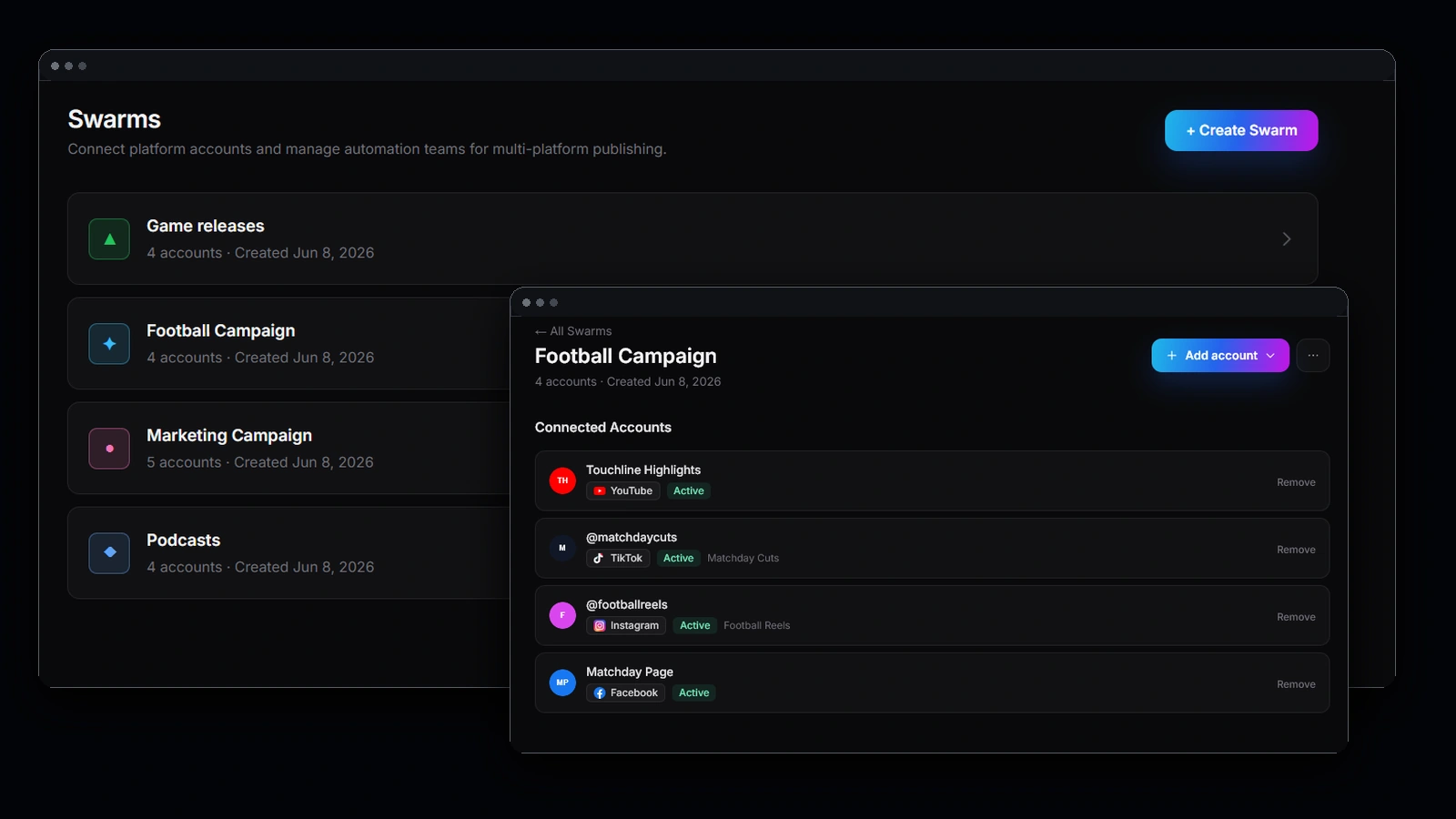 Publish across channels in the Videoblitz workspace